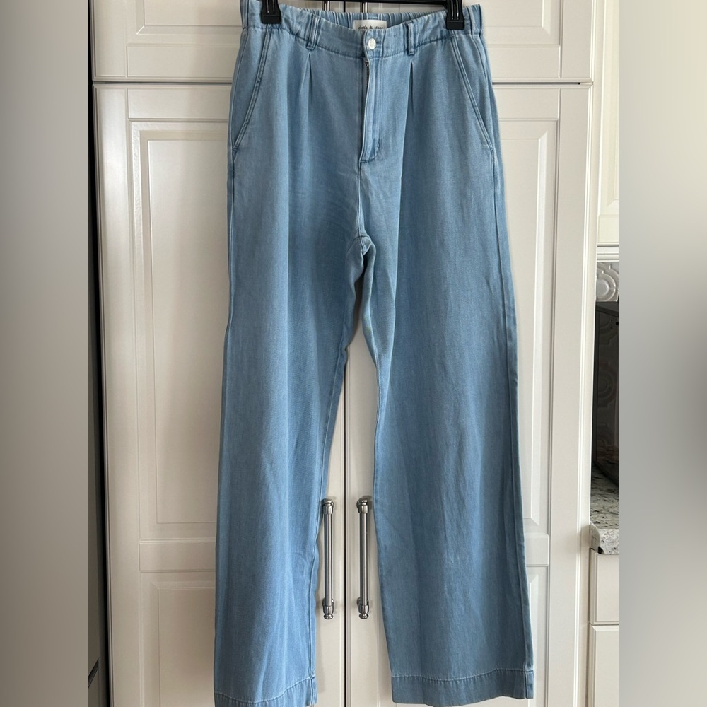cloth & stone Light Blue Wide-Leg Trousers
